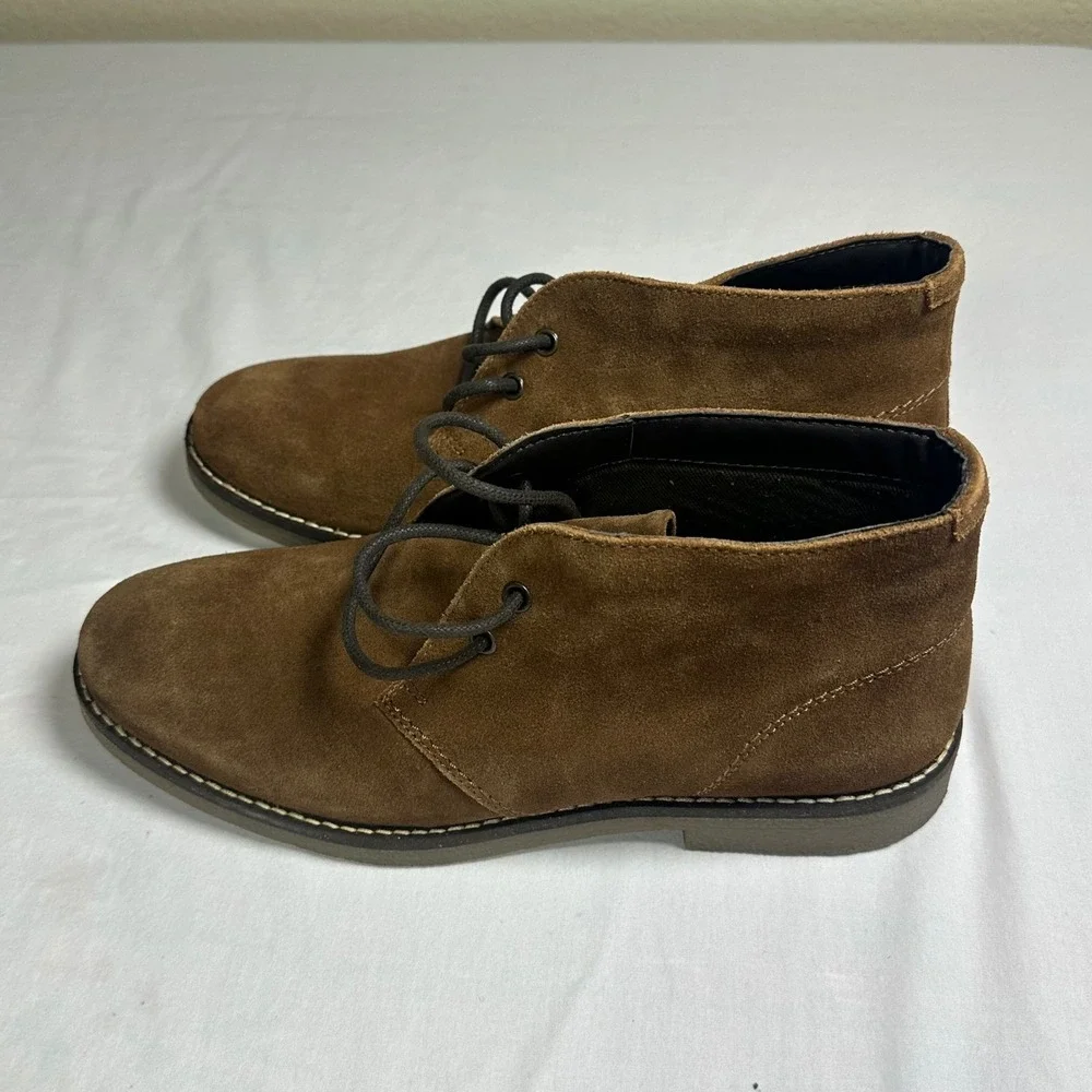 Crown Vintage Gaspen Chukka Boots Mens 8.5M Tobacco Brown Suede Leather New‎